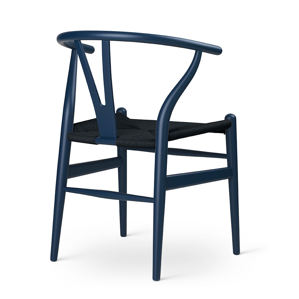 Carl Hansen S n Ch24 Wishbone Chair Soft Blue Veps l inen
