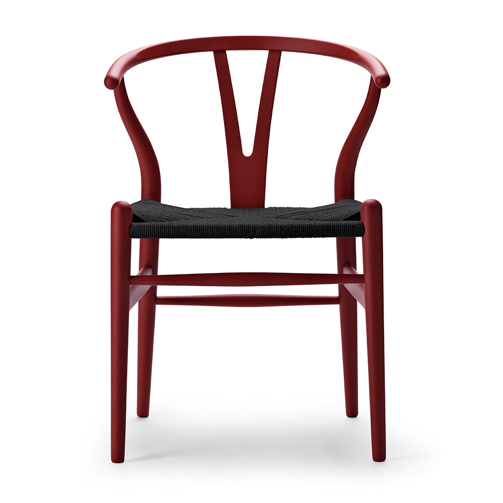 Red sales wishbone chair