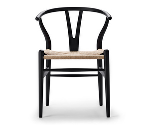 CH24 Wishbone -tuoli, Soft Black, luonnollisenvärinen istuin CH24 Wishbone -tuoli, Soft Black, luonnollisenvärinen istuin