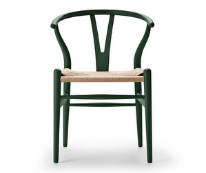 CH24 Wishbone -tuoli, Soft Dark Green, luonnollisenvärinen istuin