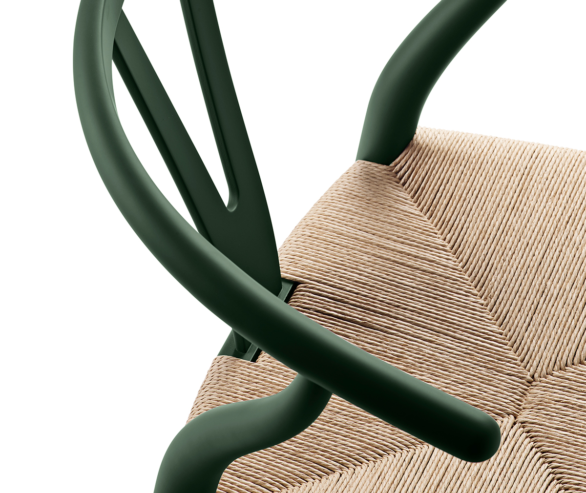 Green sales wishbone chair