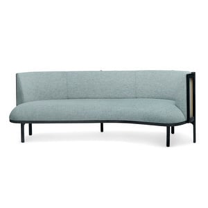 Sideways Sofa, Remix Fabric 823 Light Blue / Black Oak