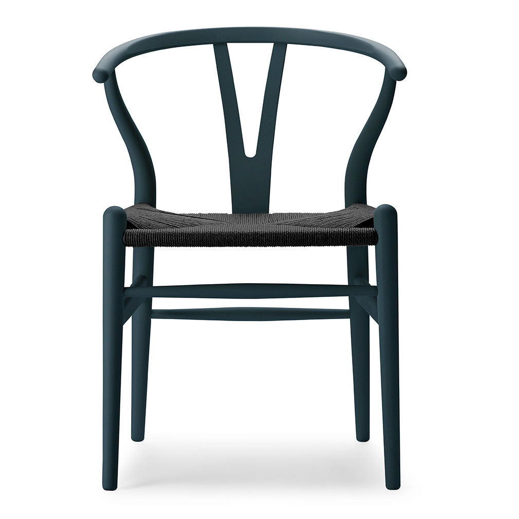 Carl Hansen & Søn CH24 Wishbone -tuoli soft North sea, musta istuin