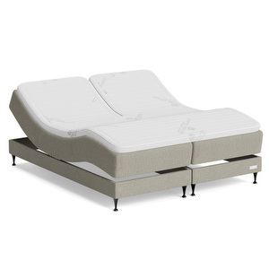 Marstrand-moottorisänky, Premium Split / Melange Nap -kangas vaaleanharmaa, 180 x 210 cm / medium - firm