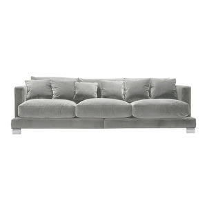 Colorado Sofa, Classic Velvet Fabric 12 Grey, W 270 cm