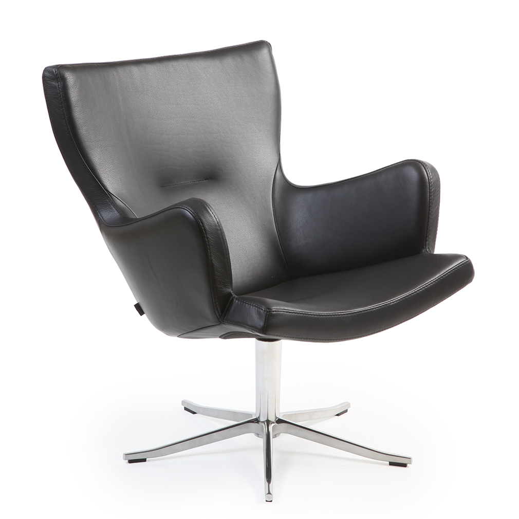 Conform Gyro Armchair with Armrests Fantasy Leather Black