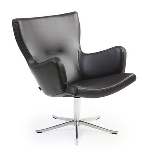 Gyro Armchair with Armrests, Fantasy Leather Black