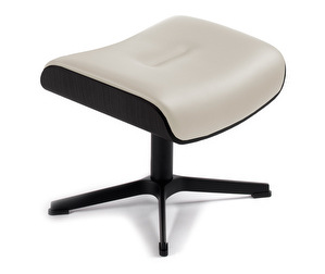 Timeout Footstool, Fantasy Leather White / Black