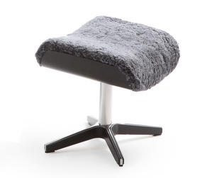 Timeout Footstool, Sheep Leather Charcoal / Black
