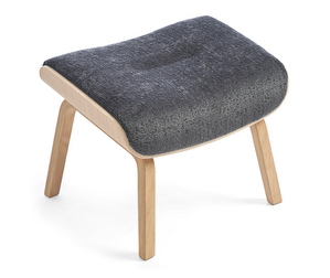 Timeout Footstool, Mercedes Fabric Dark Grey / Oak