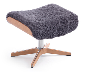 Timeout Footstool, Sheep Leather Charcoal