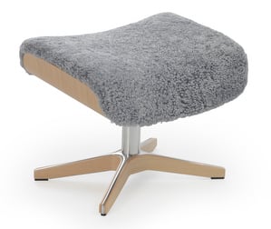 Timeout Footstool, Sheep Leather Graphite / Oak