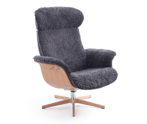 Timeout Armchair, Sheep Leather Charcoal / Oak