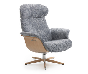 Timeout Armchair, Sheep Leather Graphite / Oak