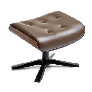 Timeout Footstool, Sorrento Leather Nougat / Walnut, Quilted