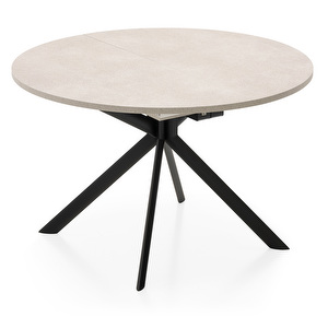 Cozy- jatkettava ruokapöytä, vaaleanbeige/musta, ø 120/165 cm Cozy- jatkettava ruokapöytä, vaaleanbeige/musta, ø 120/165 cm