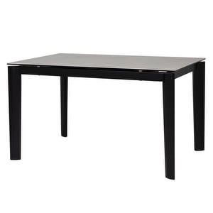 Lord Extendable Dining Table, White/Matt Black, 85 x 130/190 cm