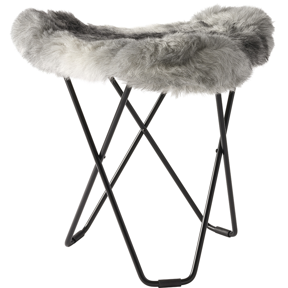 Cuero Design Flying Goose Stool Iceland Wool Grey/Black