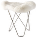 Flying Goose Stool, Iceland Wool White/Chrome