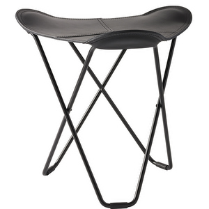 Flying Goose Stool, Pampa Leather Black/Black