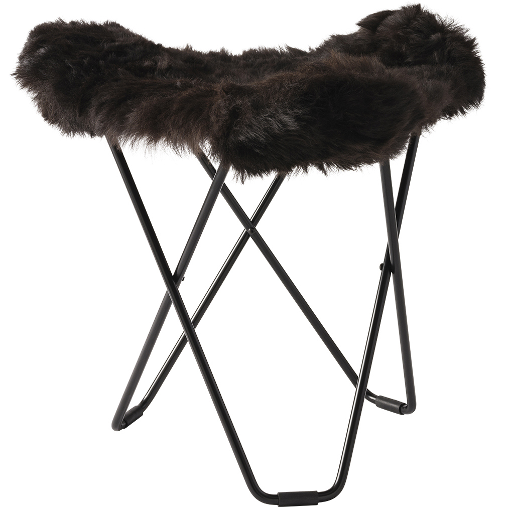 Cuero Design Flying Goose Stool Iceland Wool Black/Black