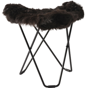 Flying Goose Stool, Iceland Wool Black/Black