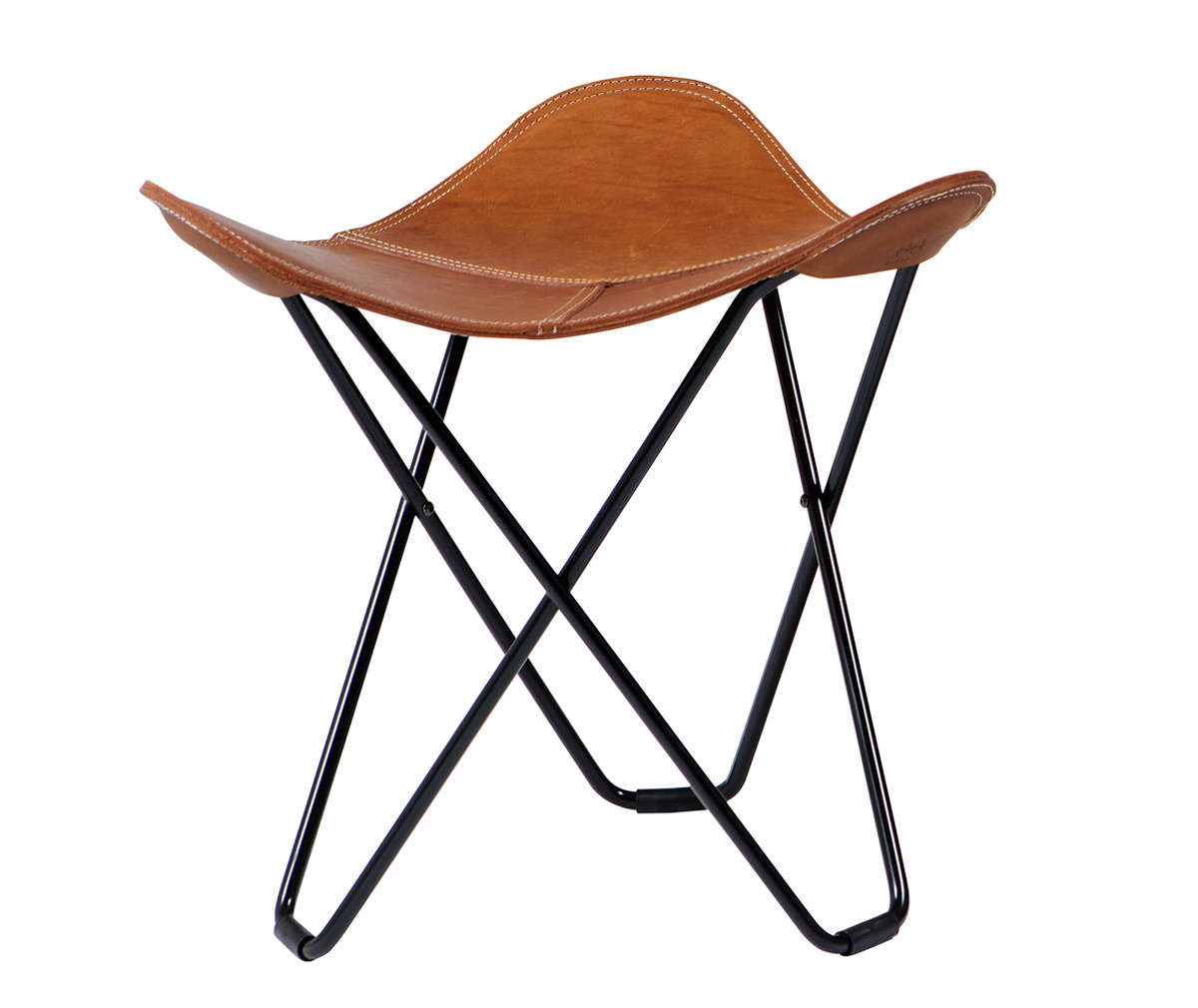Cuero Design Flying Goose Stool Brown Pampa Leather