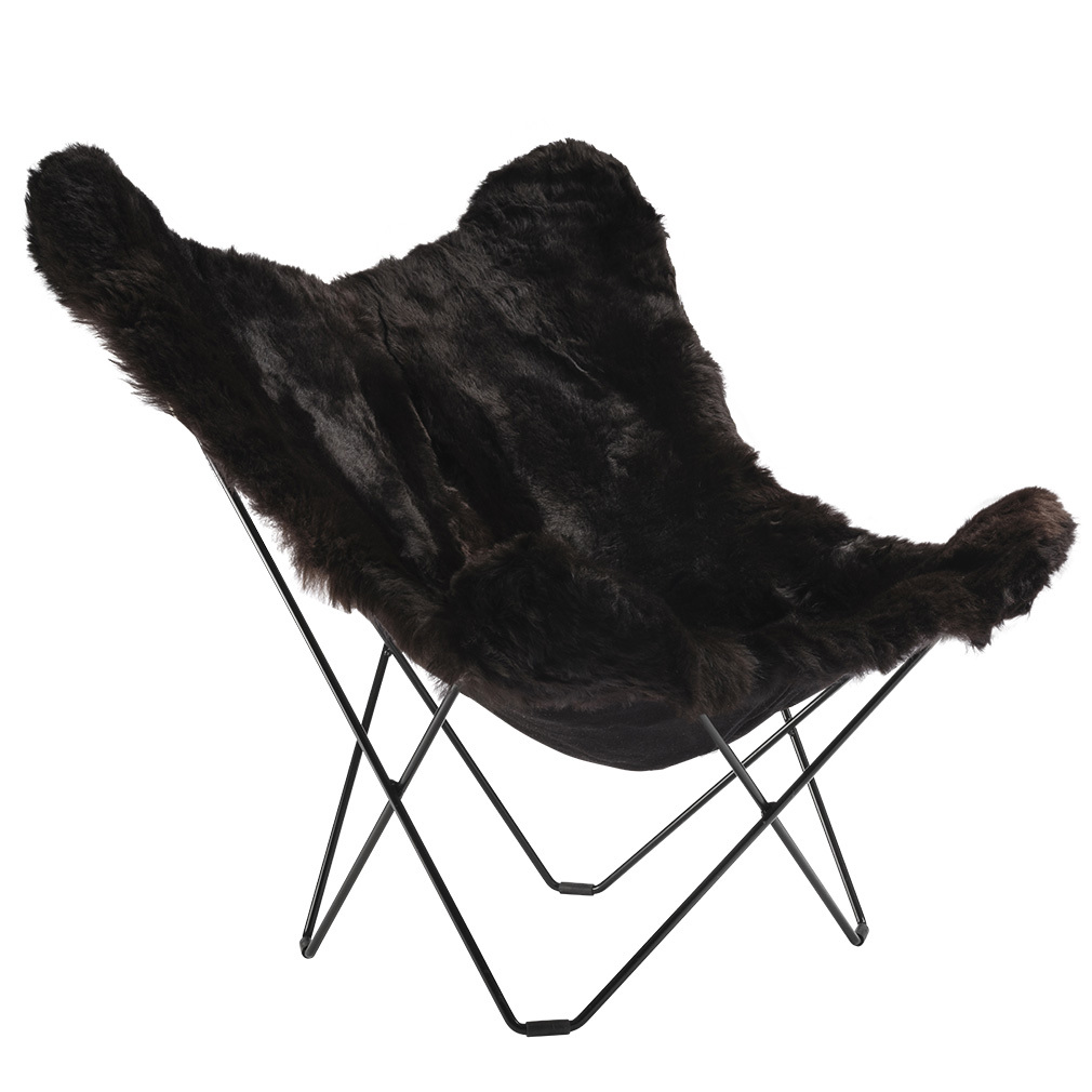 Cuero Design Mariposa Butterfly Chair Iceland Wool Black/Black