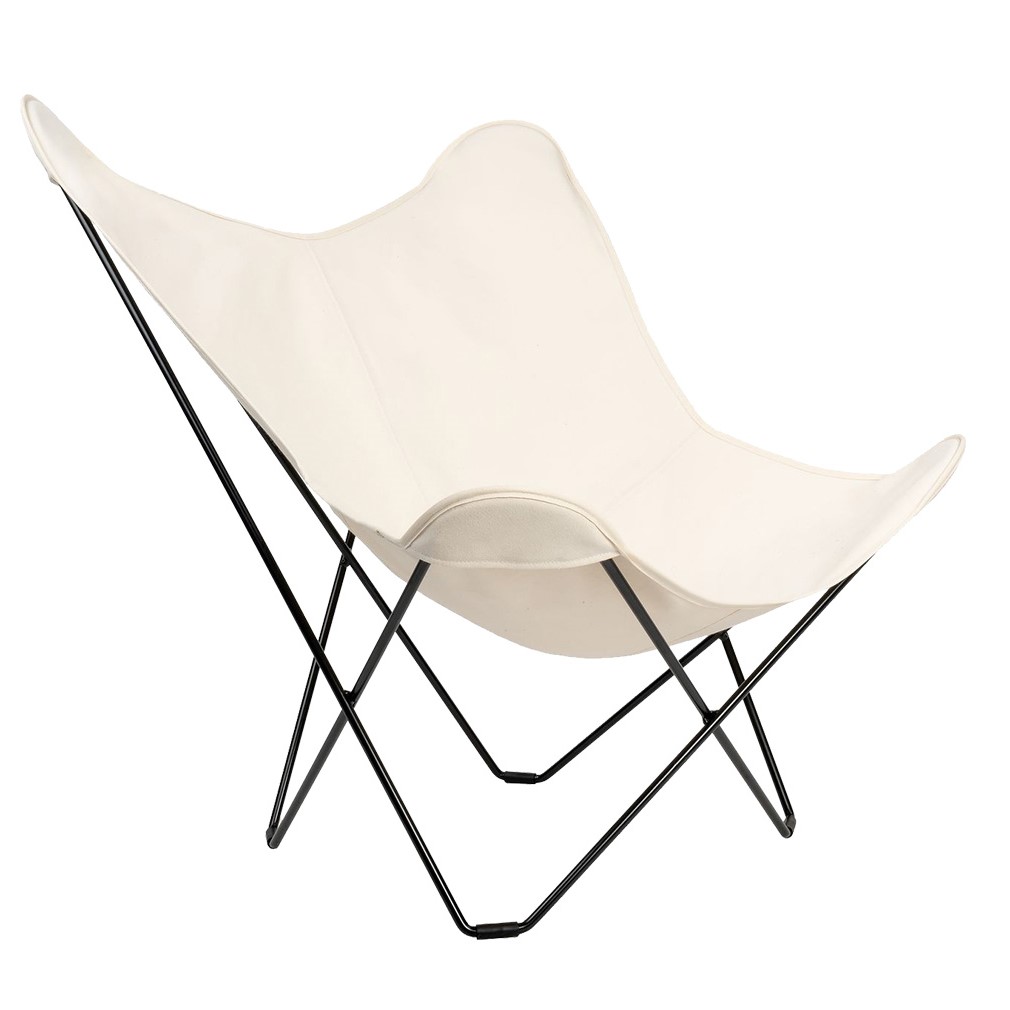 Cuero Design Mariposa Butterfly Chair White Black Veps l inen