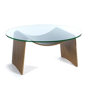 Shape-sohvapöytä, lasi/tammi, ⌀ 100 cm