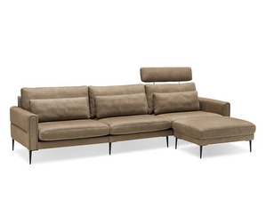 Verona Lounge -sohva, Superia-nahka 2132 beige, L 303 cm
