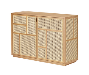 Air Low Sideboard, Oak/Rattan, 120 x 81 cm