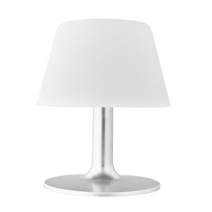 SunLight-pöytävalaisin, valkoinen/hopea, K 24,5 cm
