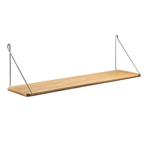 B145 Shelf, Oak/Chrome, 20 x 90 cm