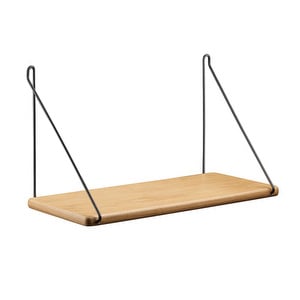 B145 Shelf, Oak/Black, 20 x 45 cm