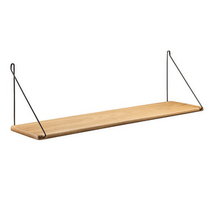 B145 Shelf, Oak/Black, 20 x 90 cm