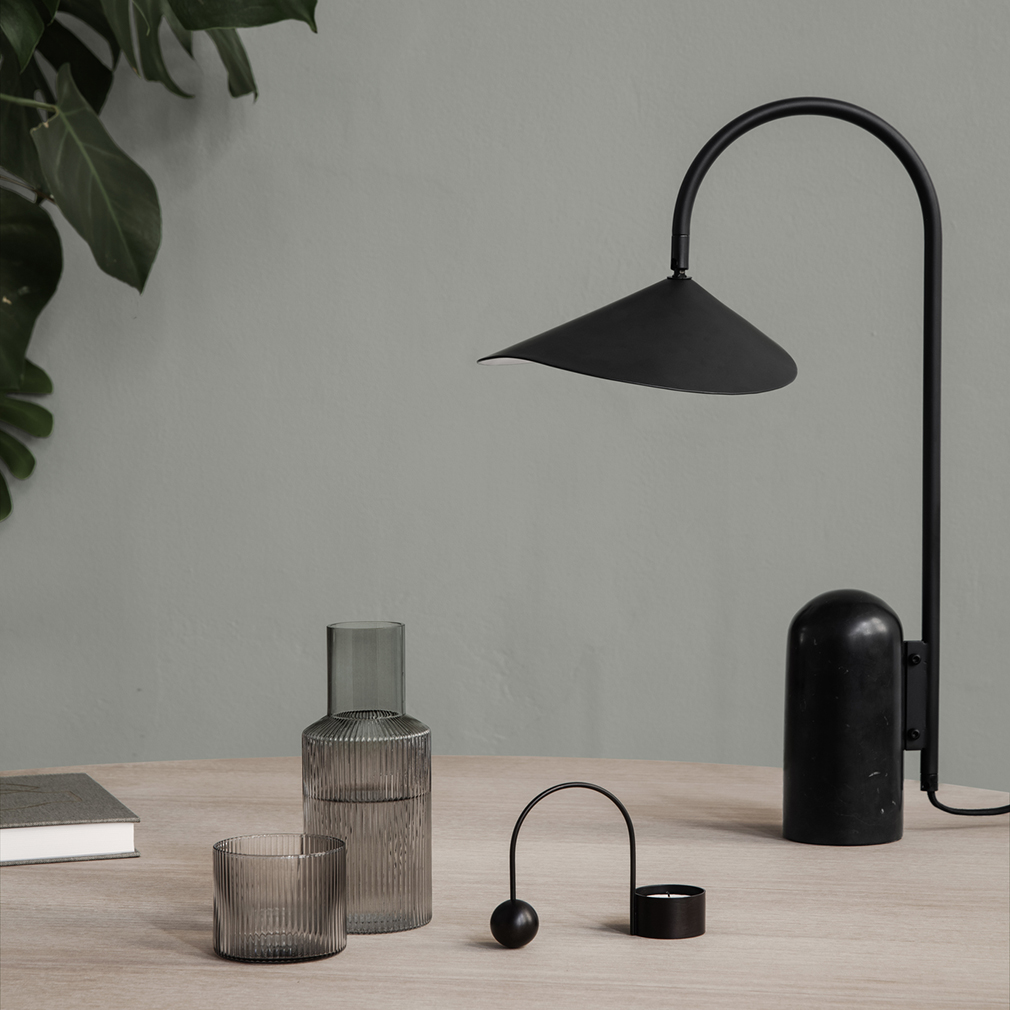 Ferm Living Arum Table Lamp Black Veps l inen