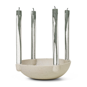 Bowl-kynttilänjalka, vaaleanharmaa, Ø 27 cm