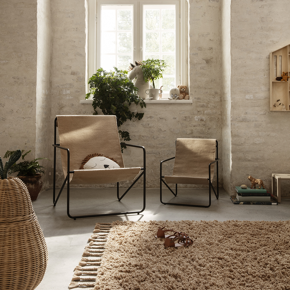 Ferm Living Desert Armchair Black Sand Veps l inen