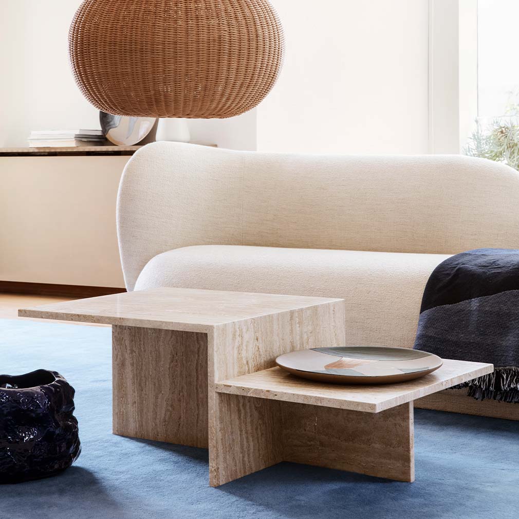 Ferm Living Distinct Coffee Table, Travertine | Vepsäläinen