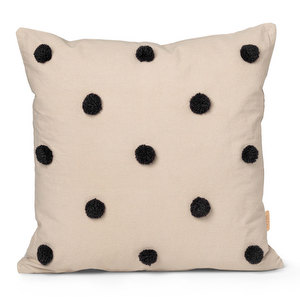 Dot Cushion, Sand/Black, 50 x 50 cm