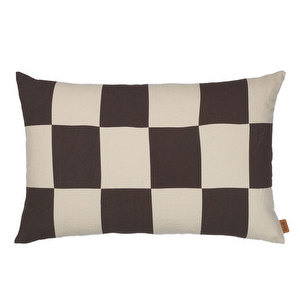 Fold Patchwork -tyynynpäällinen, coffee/undyed, 40 x 60 cm