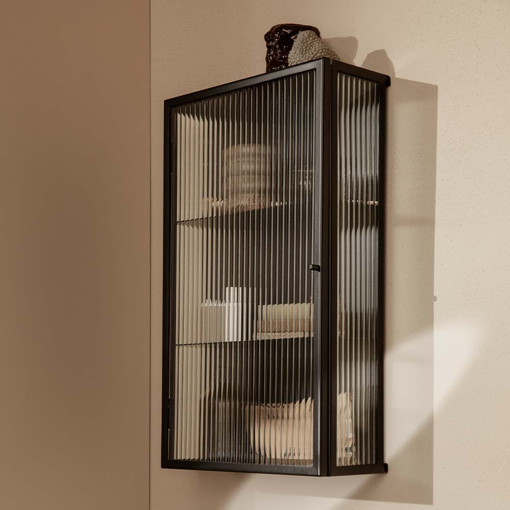 Ferm Living Haze Wall Shelf, Glass/Black | Vepsäläinen