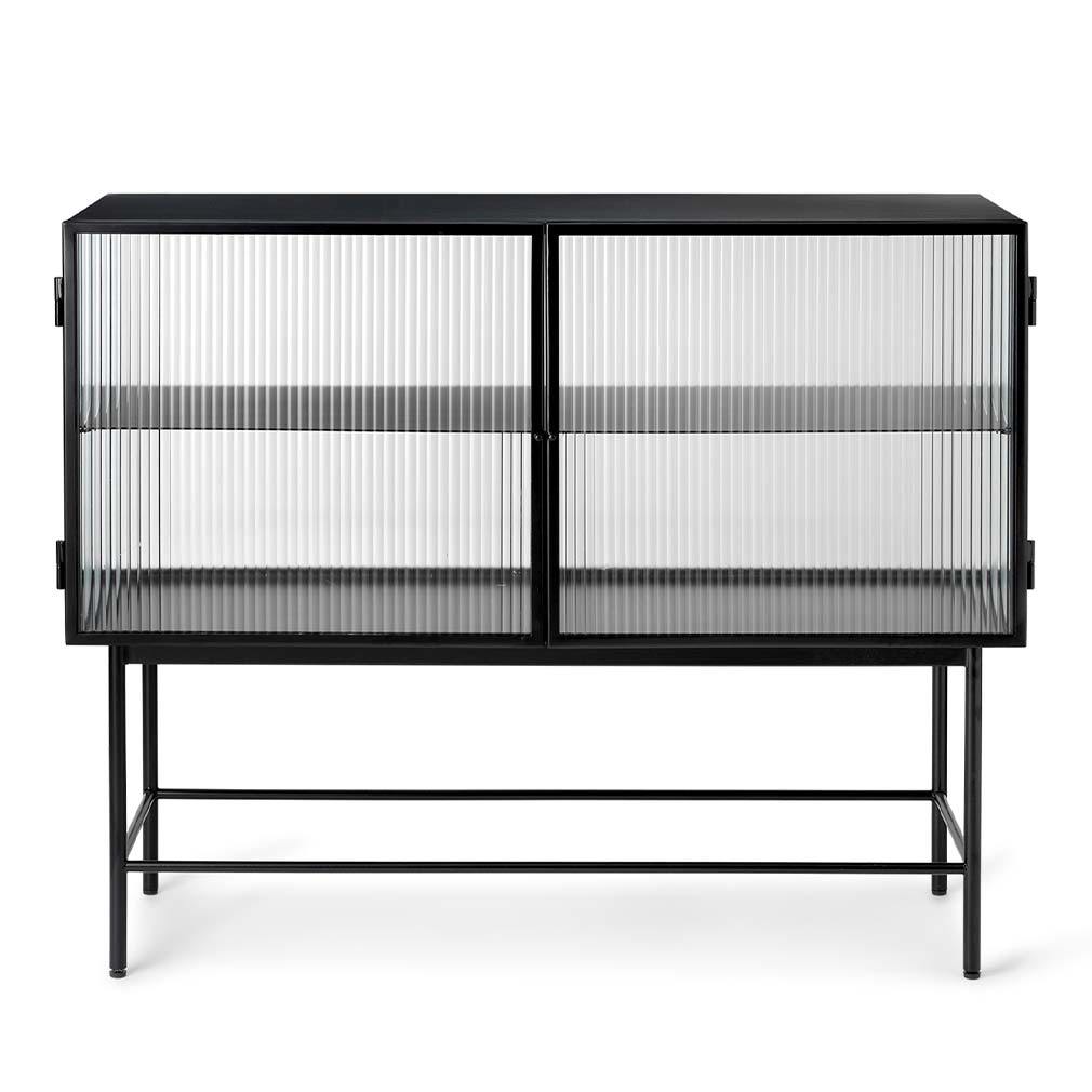 Ferm Living Haze-sivupöytä lasi/musta, 110 x 40 cm