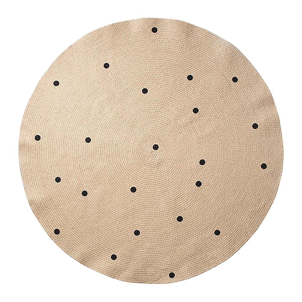 Ferm Living Juuttimatto mustat pilkut, ø 130 cm