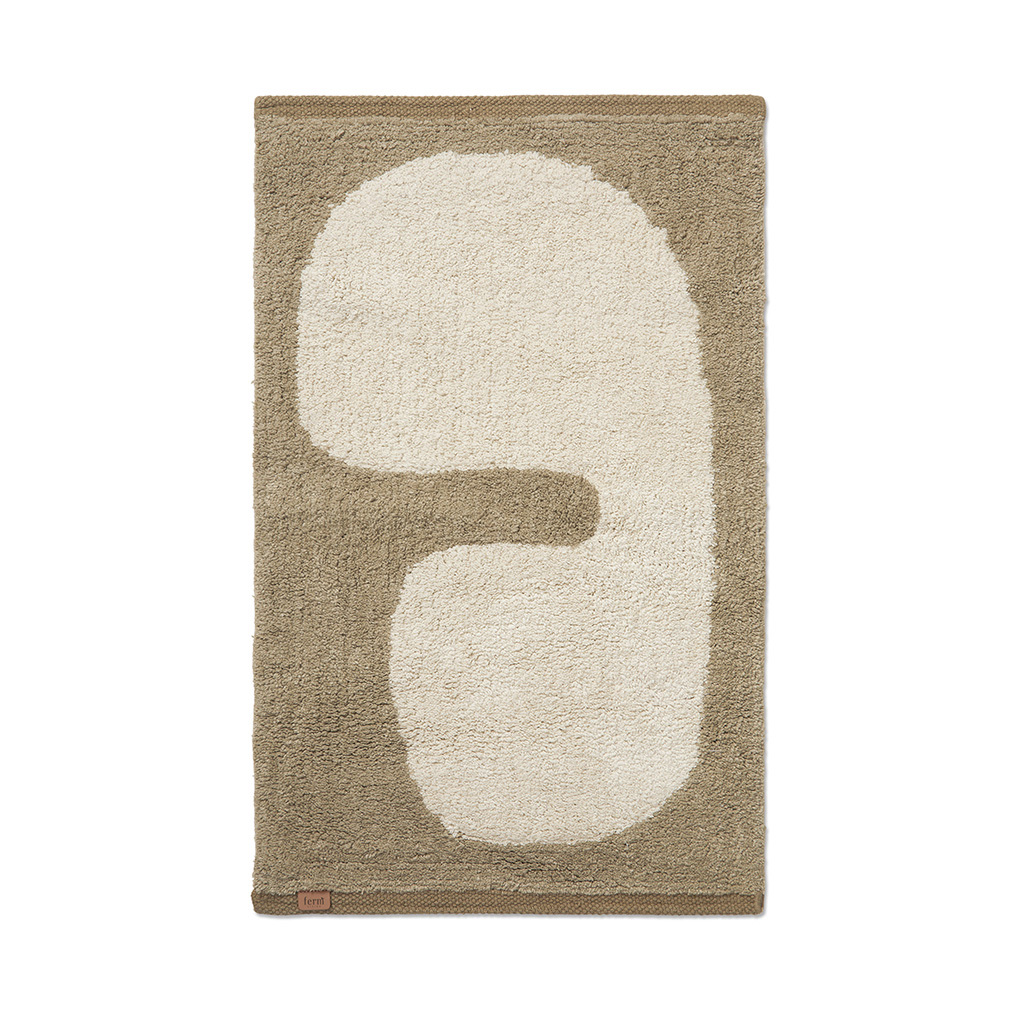 Ferm Living Lay-kylpyhuonematto taupe/luonnonvalkoinen, 50 x 70 cm