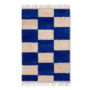 Mara Rug, Bright Blue / Natural White, 120 x 180 cm