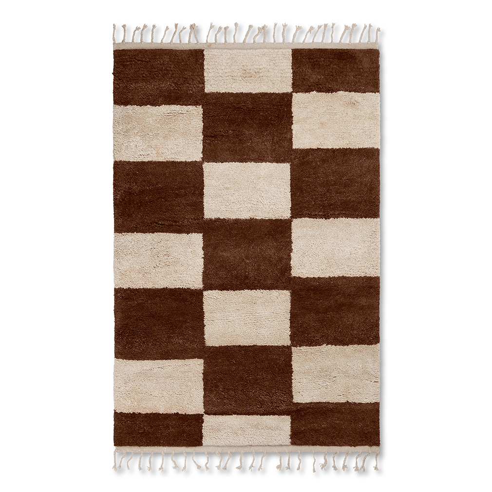Ferm Living Mara Rug Brick Red / Natural White, 120 x 180 cm