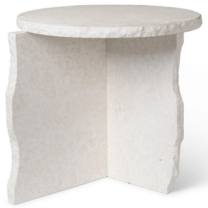 Mineral Sculptural Side Table, Bianco Curia