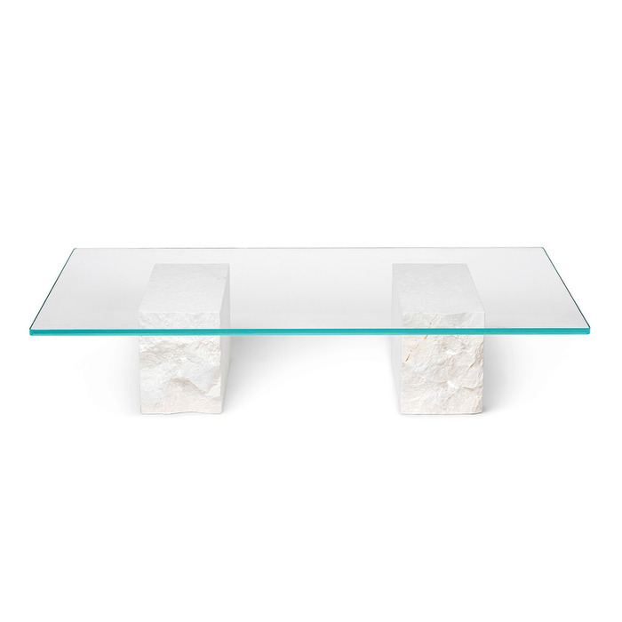 Ferm Living Mineral-sohvapöytä Bianco Curia, 120 x 70 cm